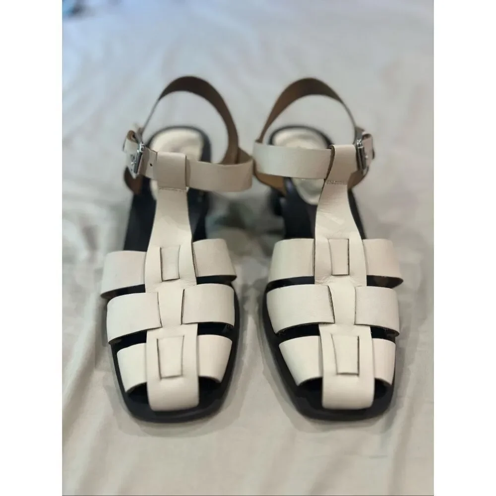 Zara Leather Cage Sandals - Picture 2 of 8